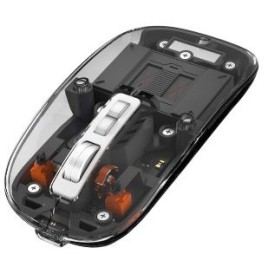 SOURIS TRANSPARENTE À CONNEXIONS MULTIPLES Multi-connexion : Double Bluetooth (portée de 10 m) et USB-A DPI commutables