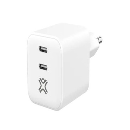 POWER DELIVERY DOUBLE USB-C CHARGEUR MURAL 65W - pour MacBook Pro 13' - 2 * USB-C 30W certifié GRS - 100% plastique recy