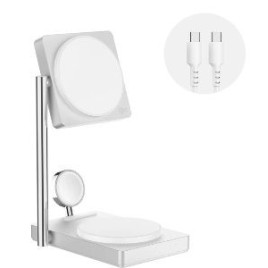 X-STATION-PRO : SUPPORT 3 EN 1 Qi2 - Charge rapide 15W pour iPhone 10W pour les AirPods ou un second iPhone Charge rapid