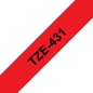 BROTHER RUBAN TZE431 12 mm Noir / Red