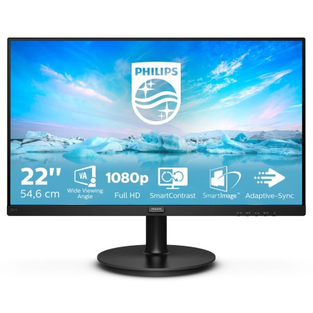 Écran PHILIPS 21.5" 1920 x 1080, Dalle VA, Lumin | Atout PC's Reunion