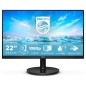 Écran PHILIPS 21.5" 1920 x 1080, Dalle VA, Luminosité : 200 cd/m² 4000:1, 4 ms, HDMI / VGA, Haut-parleurs, Noi