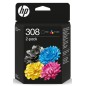 HP 308 Black/Tri-Color Ink Cartridge Combo 2-Pack/COMMANDE