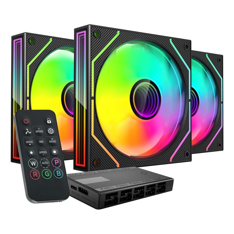 Lot de 3 Ventilateurs boitier Mars Gaming MF-3DProKit RGB - 12cm (Noi