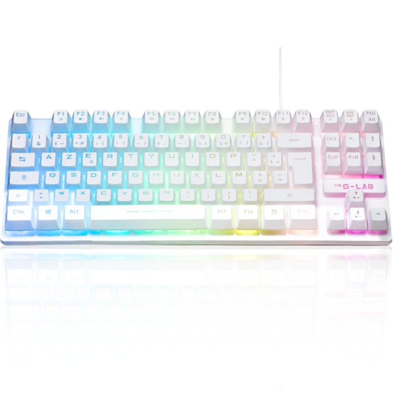 THE G-LAB KEYZ-CAE-TKL-WL/FR Clavier Membrane Rainbow TKL fil FR Noir
